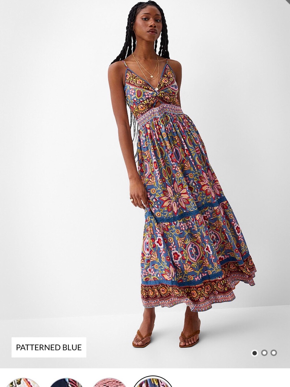 ICONE/Angies Simons brand Bohemian Patterned Blue Maxi Skirt Dress